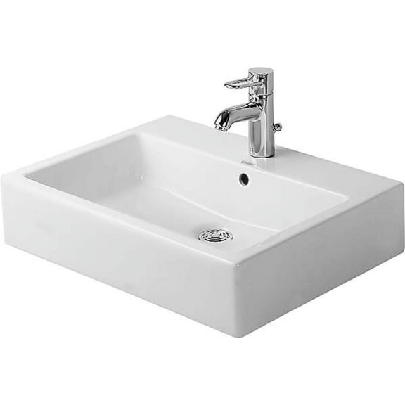 Duravit 045460-1Hole Vero 24" Ceramic Vanity Top - White with WonderGliss / Ground