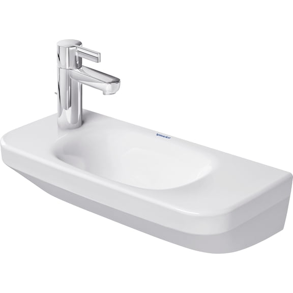 Duravit 071350-1Hole-L Durastyle 9" Ceramic Vanity Top - White / Glazed Underside