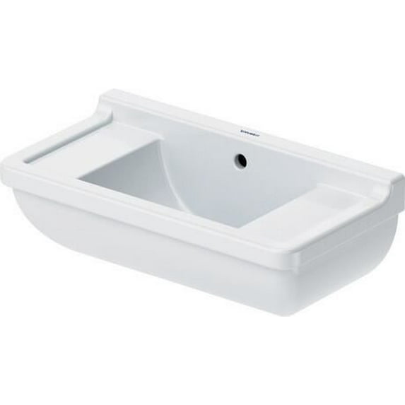 Duravit 075150-0Hole Starck 3 19-5/8" Rectangular Ceramic Wall Mounted Bathroom Sink -