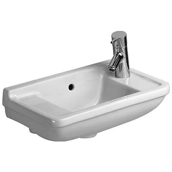 Duravit 0751500008 Starck 3 19-5/8" Rectangular Ceramic Wall Mounted Bathroom Sink - White