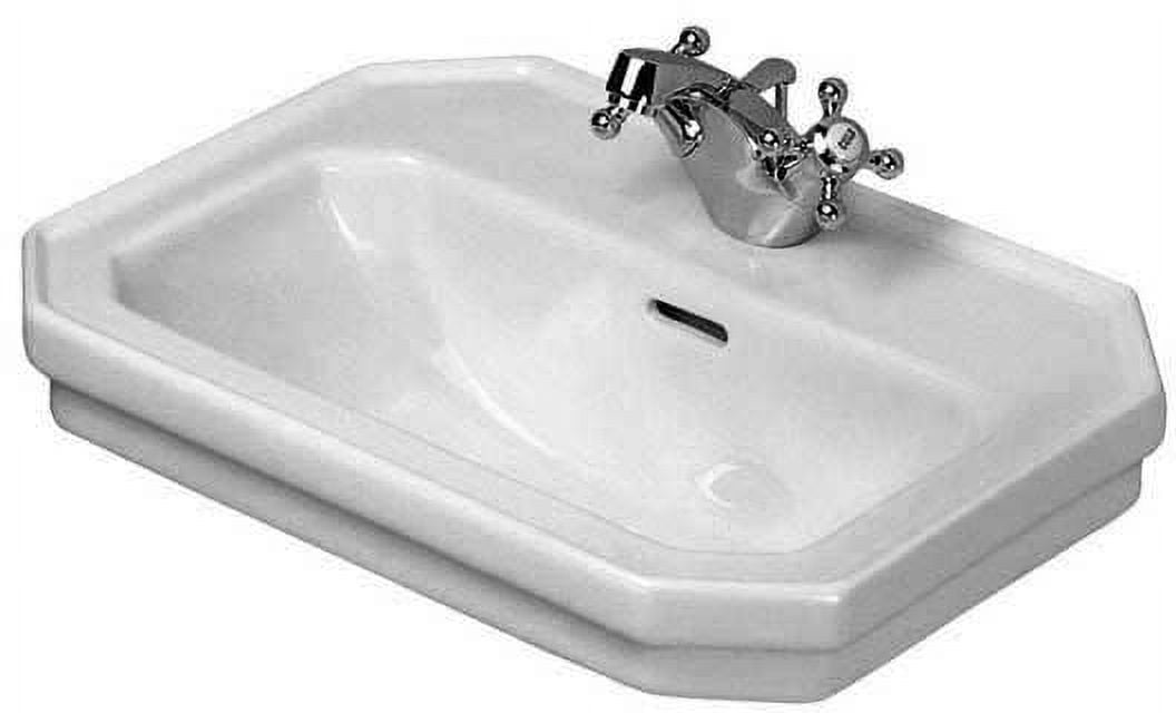 White Ceramic 20" Wall Mount Bathroom Sink with Overflow