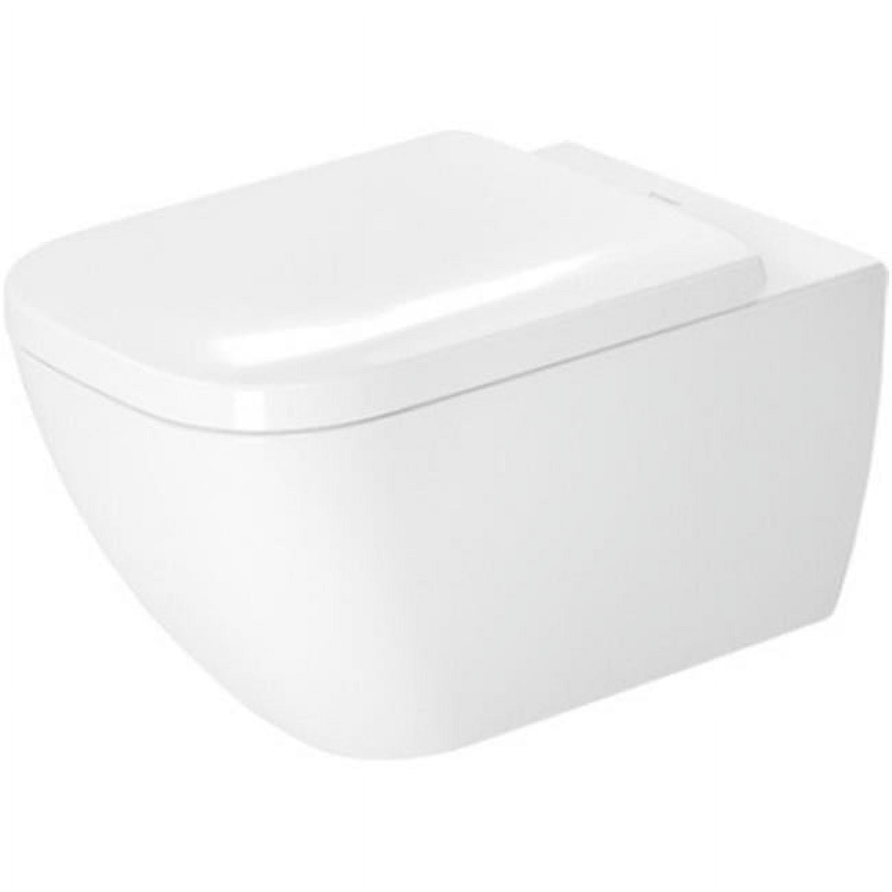 White Wall Mounted Elongated Dual Flush Toilet Bowl