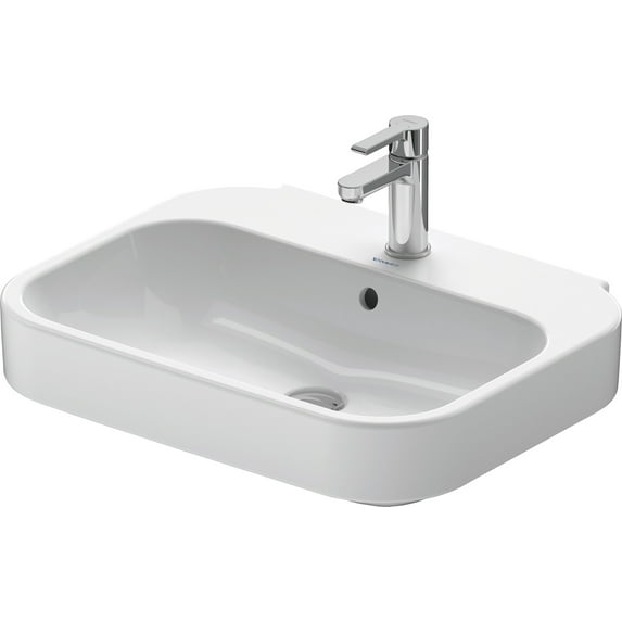 Duravit 2316600000 Happy D.2 Wall Mount Bathroom Sink with Overflow and 1 Tap Platform