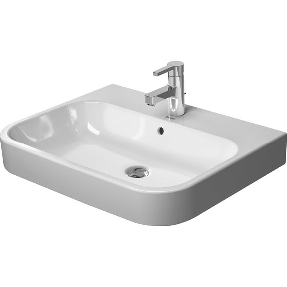 Duravit 231865-1Hole Happy D.2 20" Ceramic Vanity Top - White / Glazed Underside
