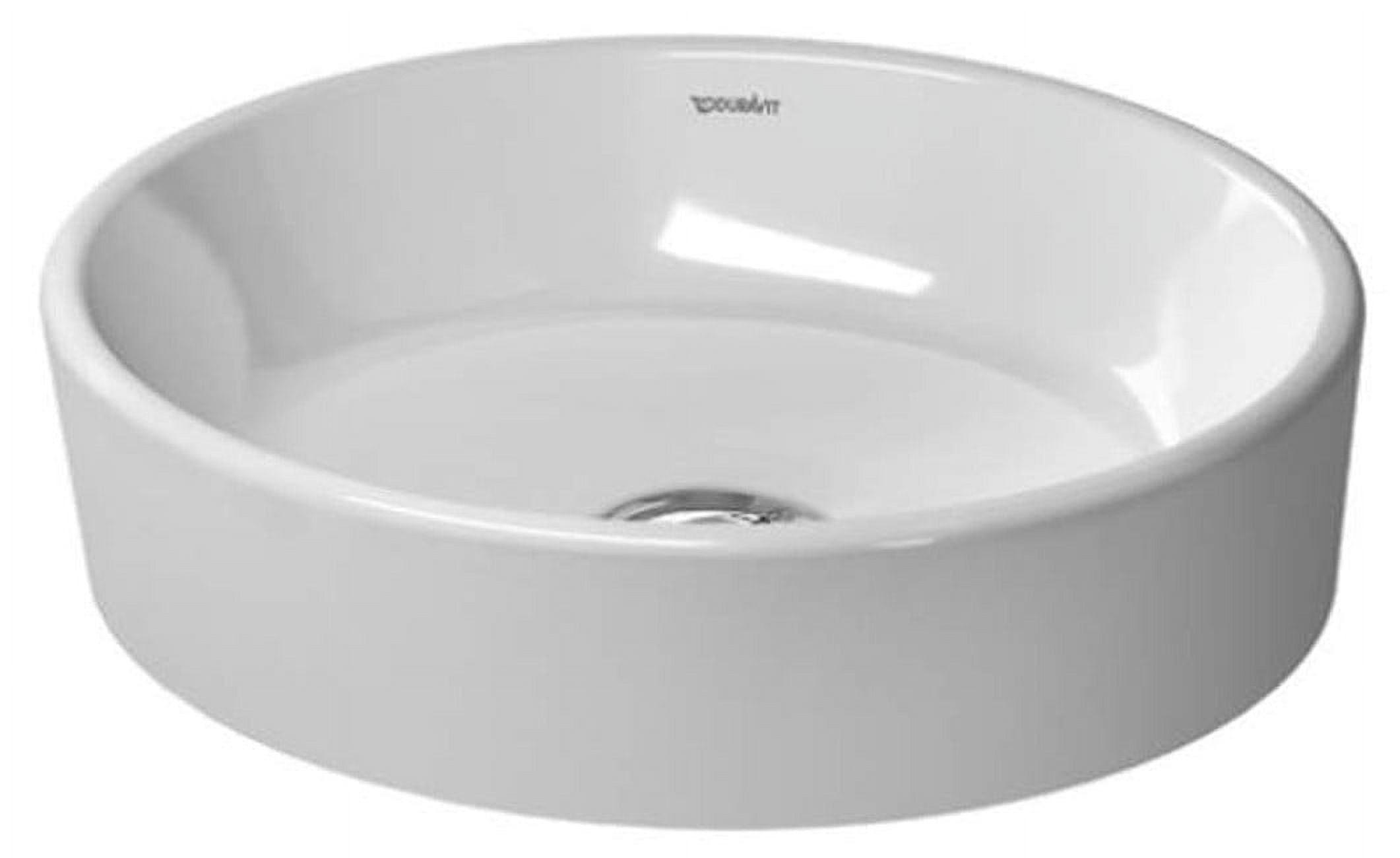 Modern White Ceramic Circular Above-Counter Bathroom Sink
