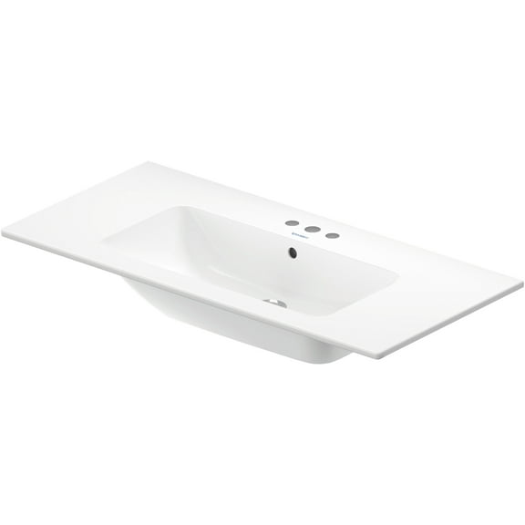 Duravit 233610-3Hole Me By Starck 19-1/4" Rectangular Wall Mounted Bathroom Sink - White