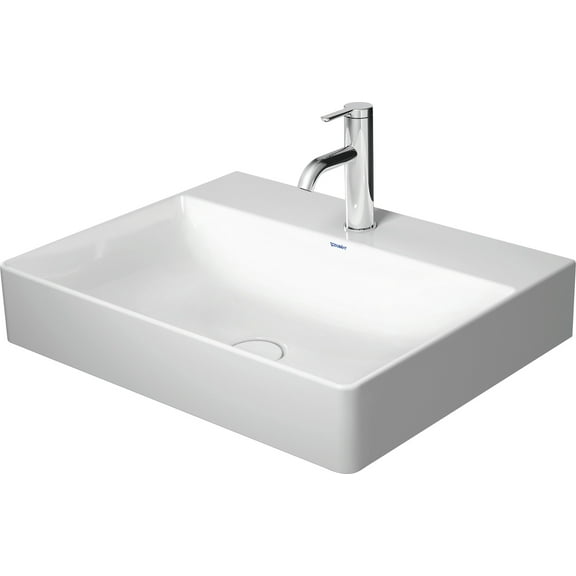 Duravit 235360-1Hole Durasquare 19" Ceramic Vanity Top - White / Ground