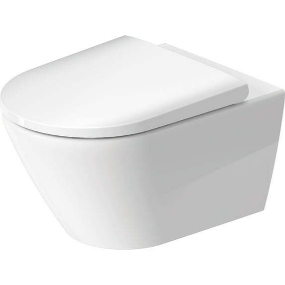 Duravit 257709 D-Neo Wall Mounted Round Toilet Bowl Only - White with HygieneGlaze