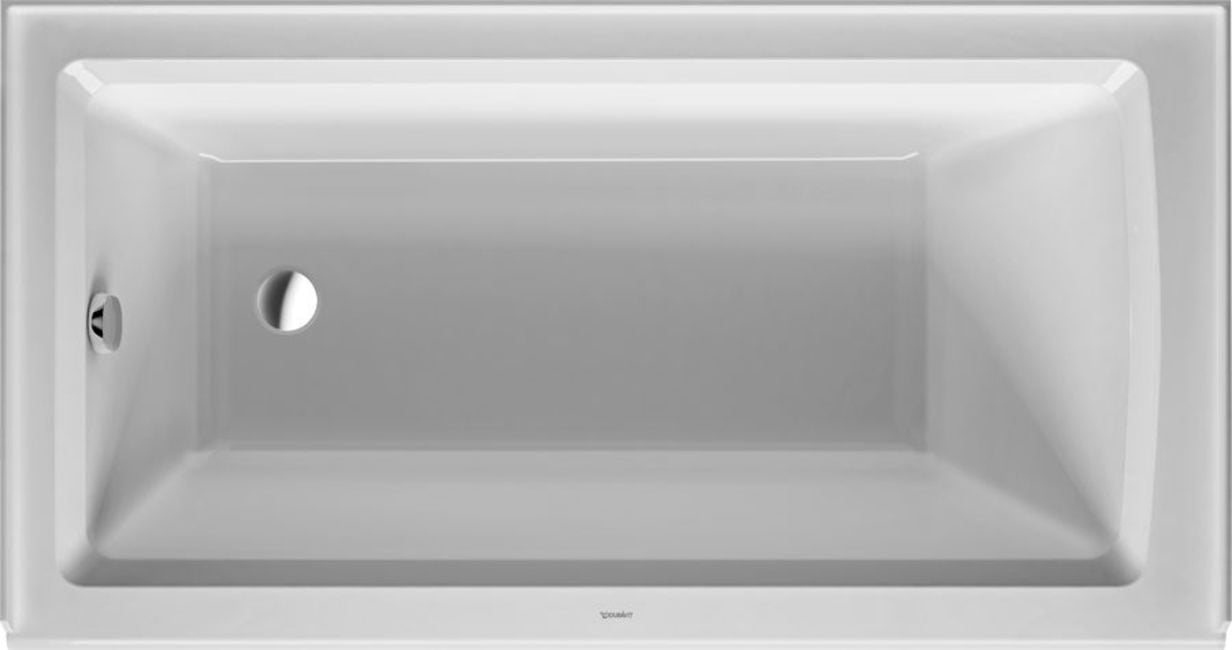 Duravit 60" White Acrylic Alcove Soaking Bathtub
