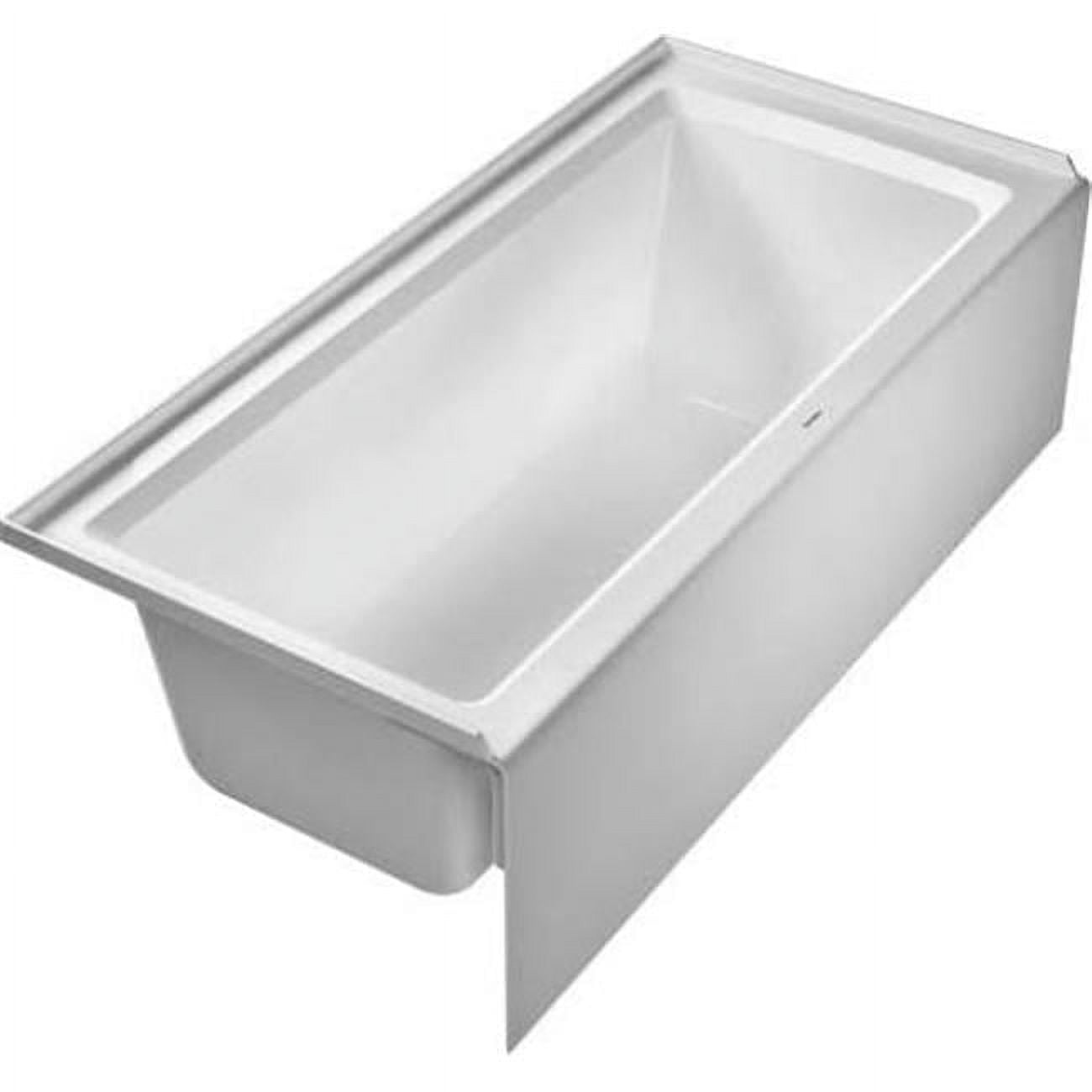 Duravit 66" White Acrylic Alcove Soaking Bathtub