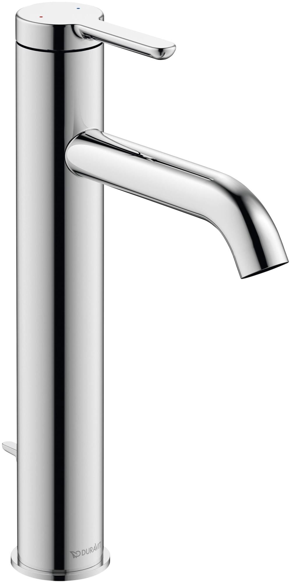 Duravit C.1 Series Sleek Chrome 10.33" Bathroom Faucet with Drain