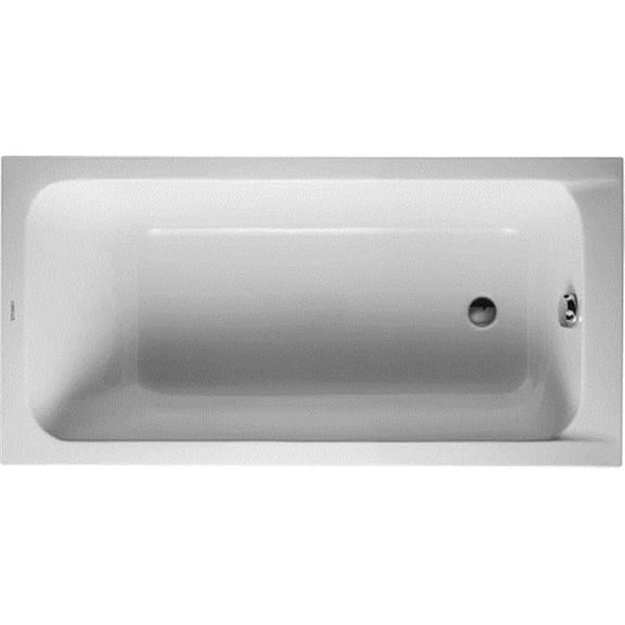 Duravit  D-Code Drop-In Acrylic Soaking Bathtub with One Backrest Slope