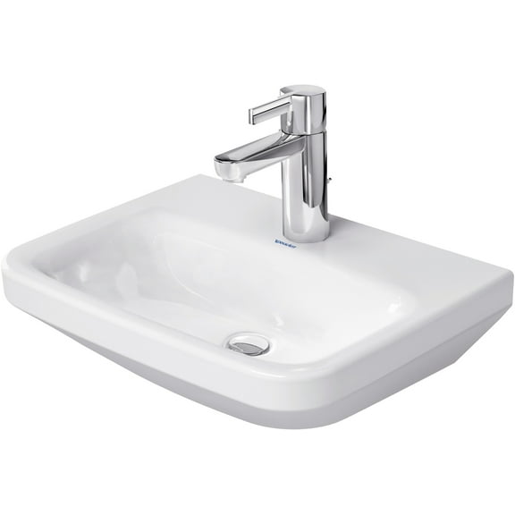 Duravit 070845-1Hole Durastyle 13" Ceramic Vanity Top - White / Glazed Underside