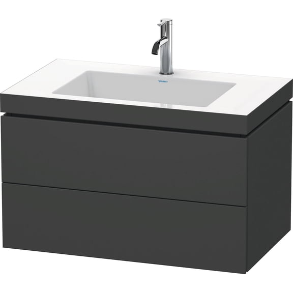 Duravit Lc6927 L-Cube 19" Wall Mounted Single Basin Vanity Set - Graphite Matte