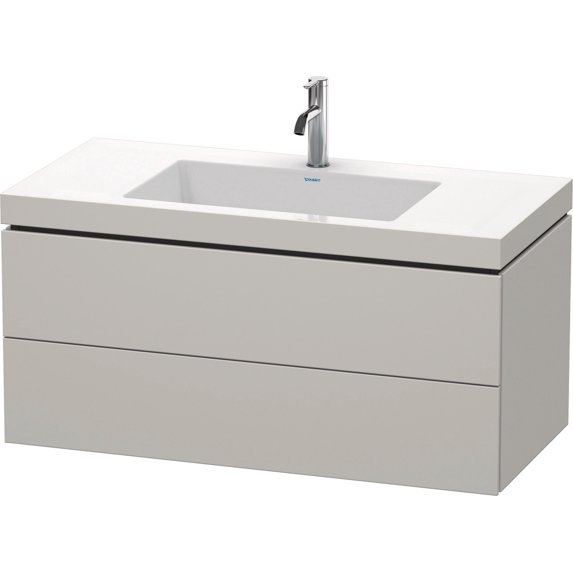 Duravit LC6928O0707 L-Cube 39" Wall Mounted Single Basin Vanity Set - Concrete Gray Matte