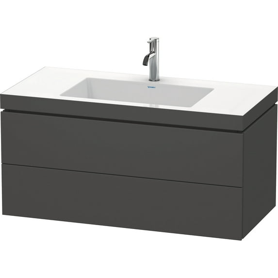 Duravit Lc6928 L-Cube 39" Wall Mounted Single Basin Vanity Set - Graphite Matte