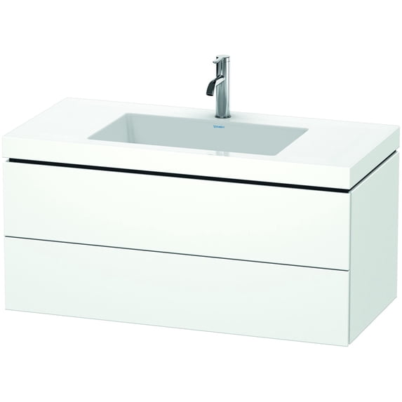Duravit Lc6928 L-Cube 39" Wall Mounted Single Basin Vanity Set - White