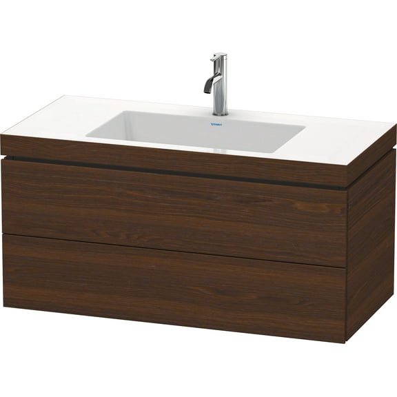 Duravit Lc6928 L-Cube 39" Wall Mounted Single Basin Vanity Set - Wood