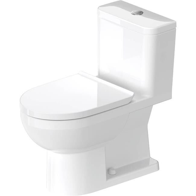White Ceramic Elongated Dual Flush One-Piece Toilet
