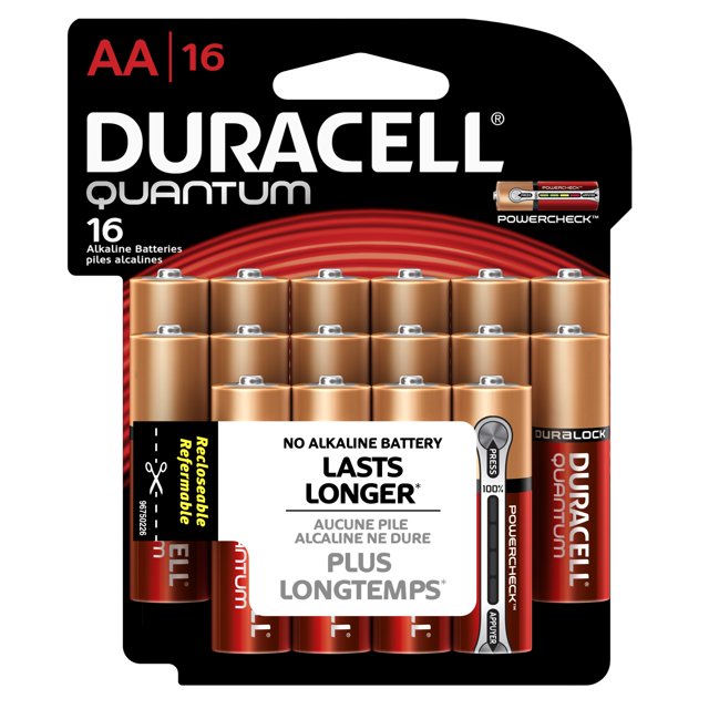 Durcell Quantum Alkaline Batteries AA, 16 Count