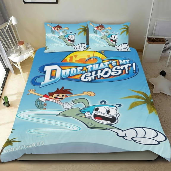 Dure, That’s Mu Ghost! Themed Bed Sheet Set Three Piece Set 36x75 Inches Comfortable And Skin Friendly Unique Design Creating A Star Studded Night Home Decor Gifts For Family Friends fans