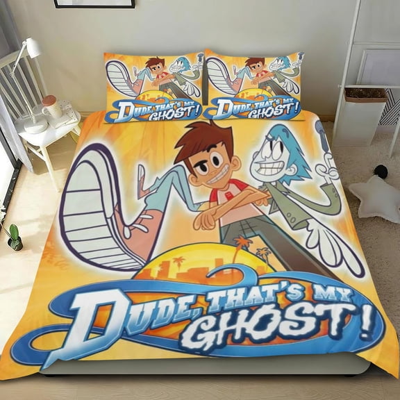 Dure, That’s Mu Ghost! Themed Bed Sheet Set Three Piece Set 53x79 Inches Comfortable And Skin Friendly Unique Design Creating A Star Studded Night Home Decor Gifts For Family Friends fans