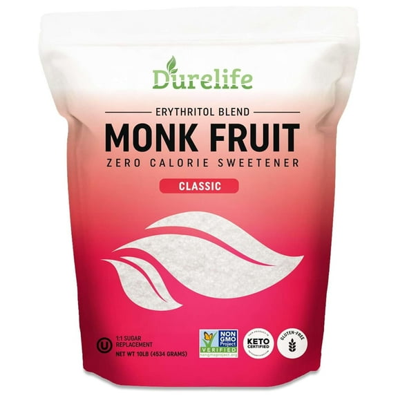 DureLife Classic Monk Fruit Sweetener Sugar Substitute Monkfruit Keto White Sugar Replacement 10lb