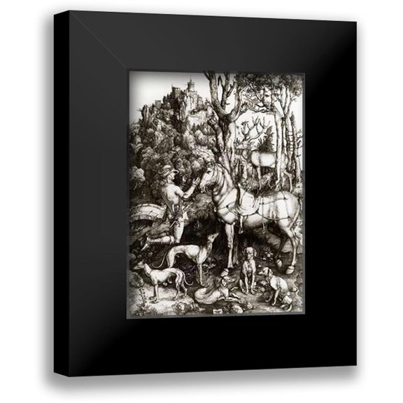 Durer, Albrecht 11x14 Black Modern Framed Museum Art Print Titled - St Eustace