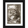 thumbnail image 1 of Durer, Albrecht 11x14 Black Ornate Wood Framed with Double Matting Museum Art Print Titled - The Virgin and Child With The Pear, 1 of 4