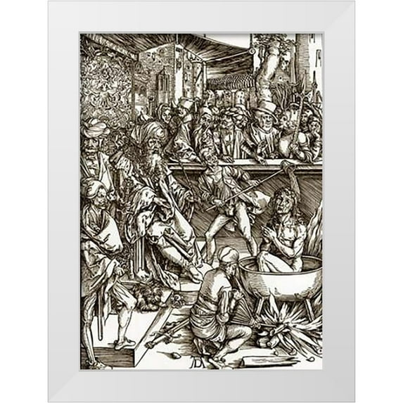 Durer, Albrecht 11x14 White Modern Wood Framed Museum Art Print Titled - The Revelation Of St John