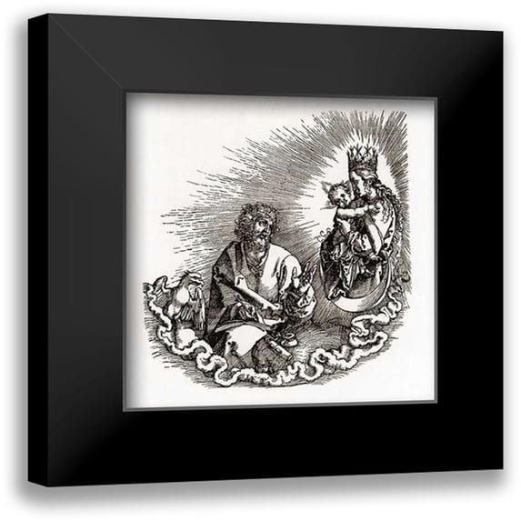 Durer, Albrecht 12x12 Black Modern Framed Museum Art Print Titled - Madonna Appears To St John