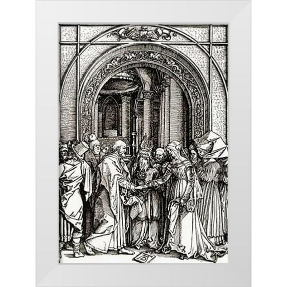 Durer, Albrecht 18x24 White Modern Wood Framed Museum Art Print Titled - Life Of The Virgin 6
