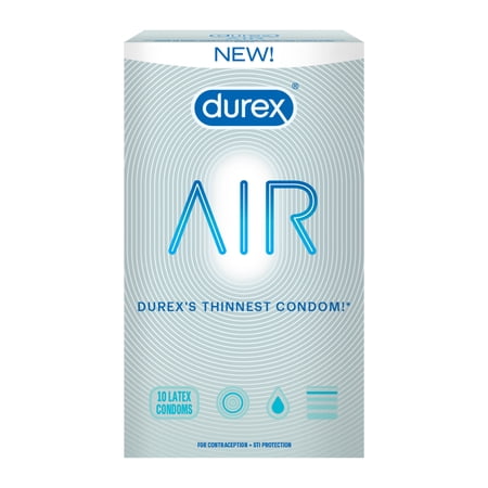 Durex Air Condoms, Extra Thin, 10 Count (2 Pack)