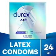 Durex Air Ultra Thin Condoms For Men, Rubber Latex Condoms with Silicone Lube, FSA/HSA, 24 ct