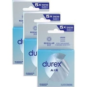 Durex Air Ultra Thin Condoms, Rubber Latex Condoms for Men with Silicone Lube, 3 ct 3 packs=9 condoms