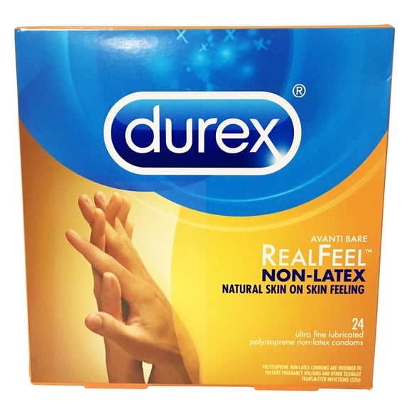 Durex Avanti Bare Real Feel Polyisoprene Non Latex Lubricated Condoms, 24 Count