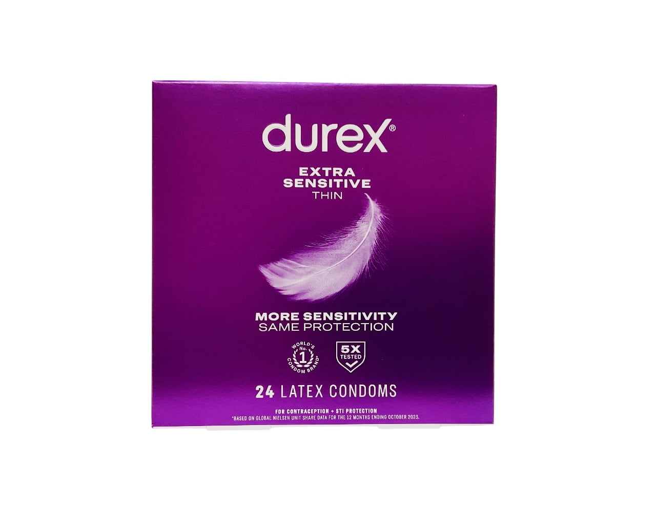 Durex Condom Extra Sensitive Natural Latex Condoms, 24 Count - Ultra