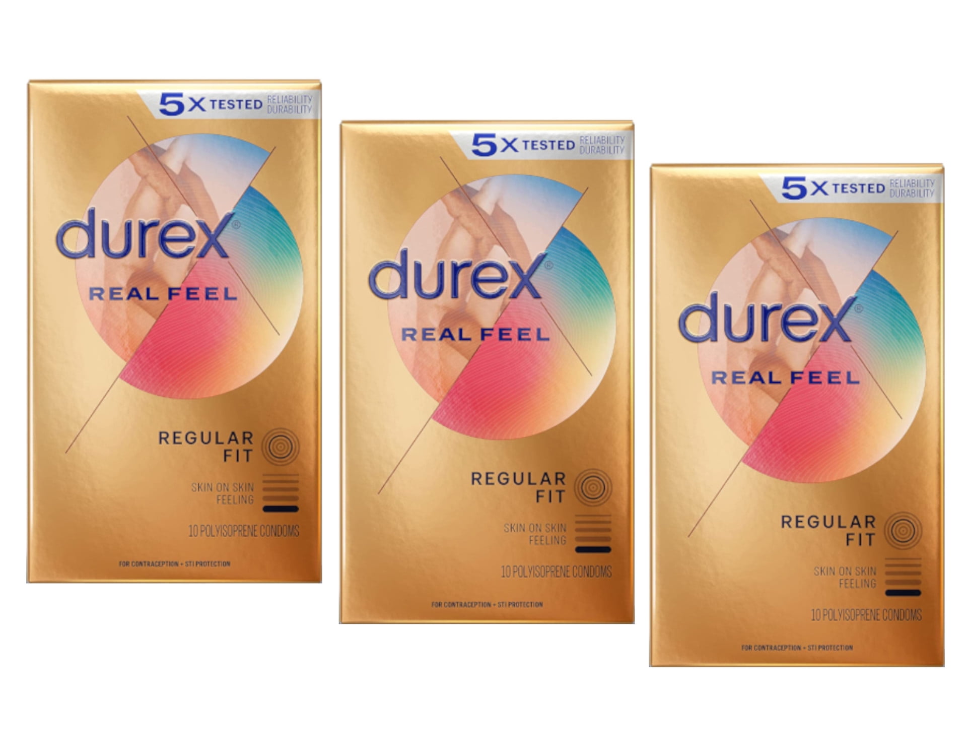 Durex Condom Real Feel Non Latex Condoms, 30 Count 3x10 Ultra Fine