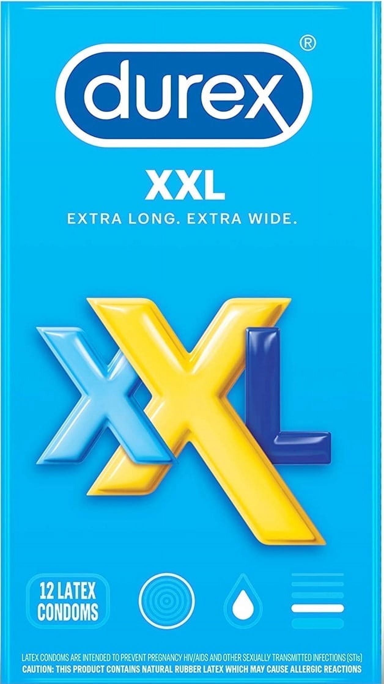 Durex Condom XXL Longer & Wider, Lubricated for Comfort and