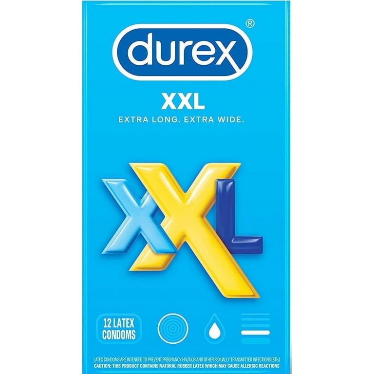 Durex Condom XXL Longer & Wider, Lubricated for Comfort and