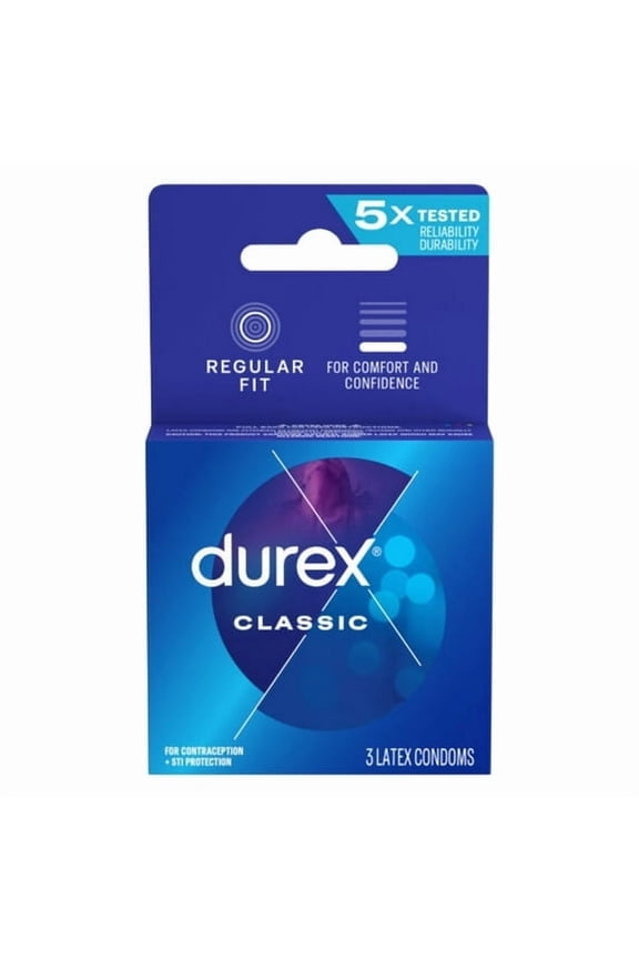 Condom Regular Fit Longer & Wider Natural Latex Condoms, 3 Count - Ultra Fine & Lubricated