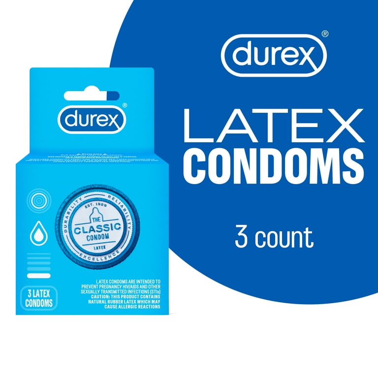 Durex Condom XXL Longer & Wider Natural Latex Condoms, 3 Count - Ultra Fine  & Lubricated