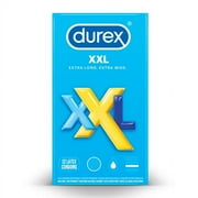 Durex Condom XXL Longer & Wider Natural Latex Condoms, Extra Wide Fit, 12 Count - Ultra Fine & Lubricated (Packaging May Vary)