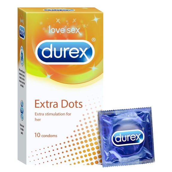 Durex Extra Dotted Condoms for Men 10 Count