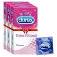 thumbnail image 1 of Durex Extra Ribbed Condoms for Men - 10 Count (Pack of 3) |Dotted Condoms, 1 of 5
