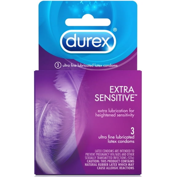 Durex Extra Sensitive Condom, 3 ct (Pack of 4)