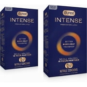 Durex Intense Nitrile Condoms, Ultra Thin Premium Non Latex Condoms Lubricated with Silicone Lube, 24 Count Pack of 2