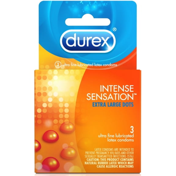 Durex Intense Sensation Condom, 3 ct (Pack of 3)