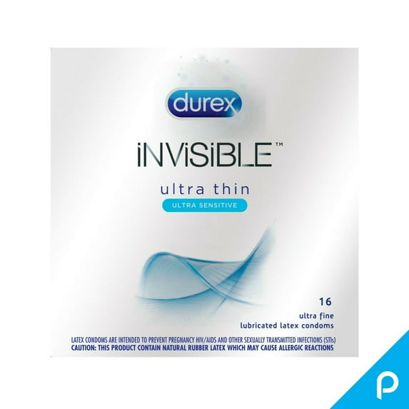 Durex Invisible Condom, 16 ct (Pack of 2)