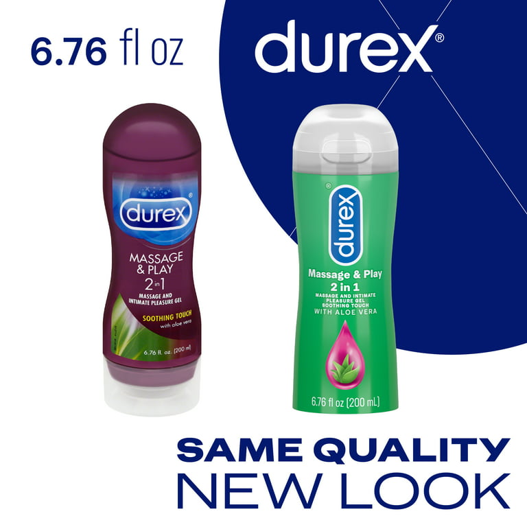 Durex Massage & Play 2 in 1 Lubricant, 6.76 fl. oz. Soothing Touch with  Aloe Vera. Lube & Massage Gel in 1 (Packaging May Vary)